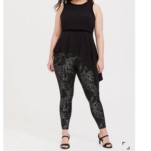 TORRID - PREMIUM LEGGING - METALLIC SPLATTER BLACK